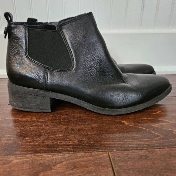 Franco Sarto Black Leather Ankle Boots Size 8 - Picture 1 of 5
